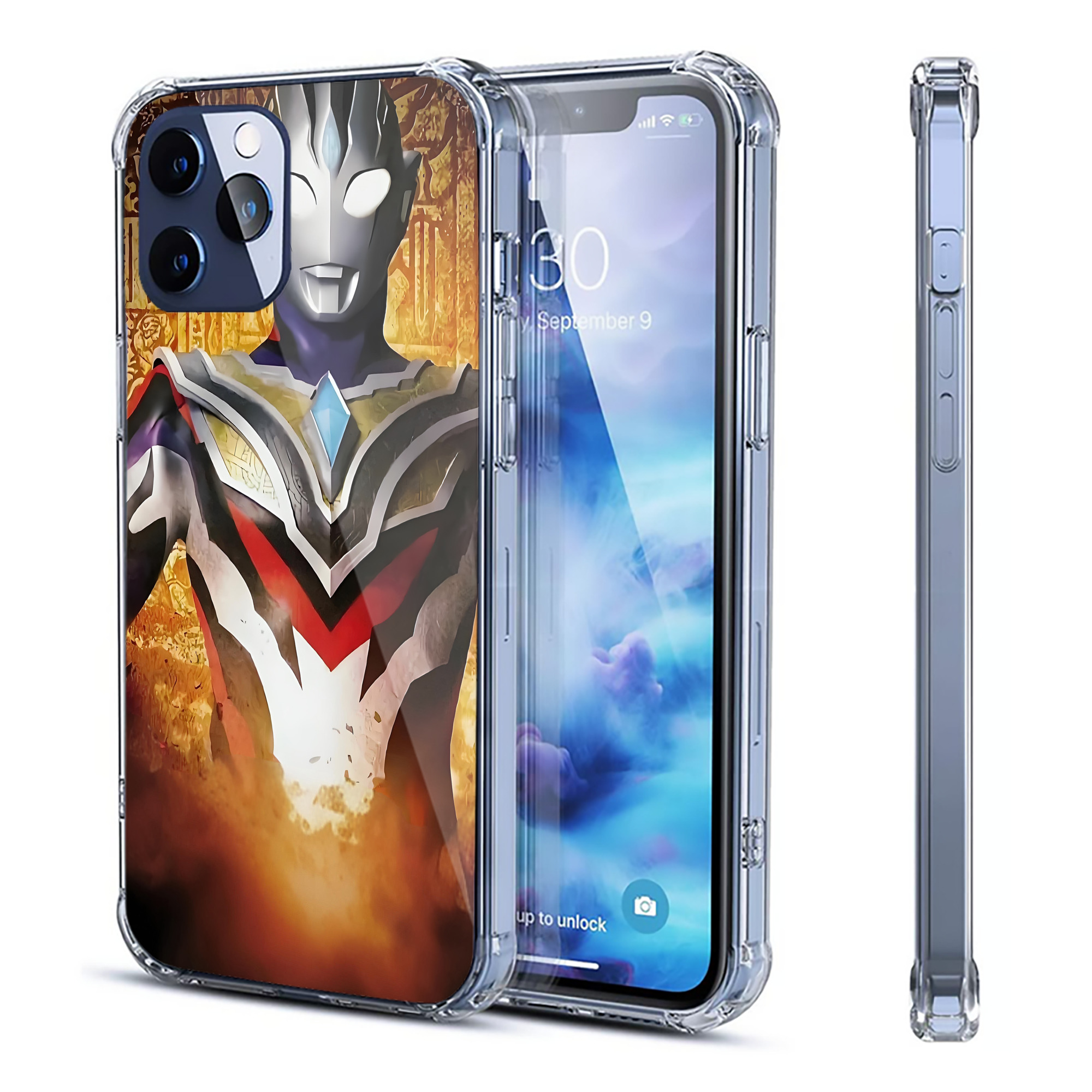 （画像用） ウルトラマン Ultraman 【iPhone 12シリーズ対応】透明スマホケース（クリアソフトケース）